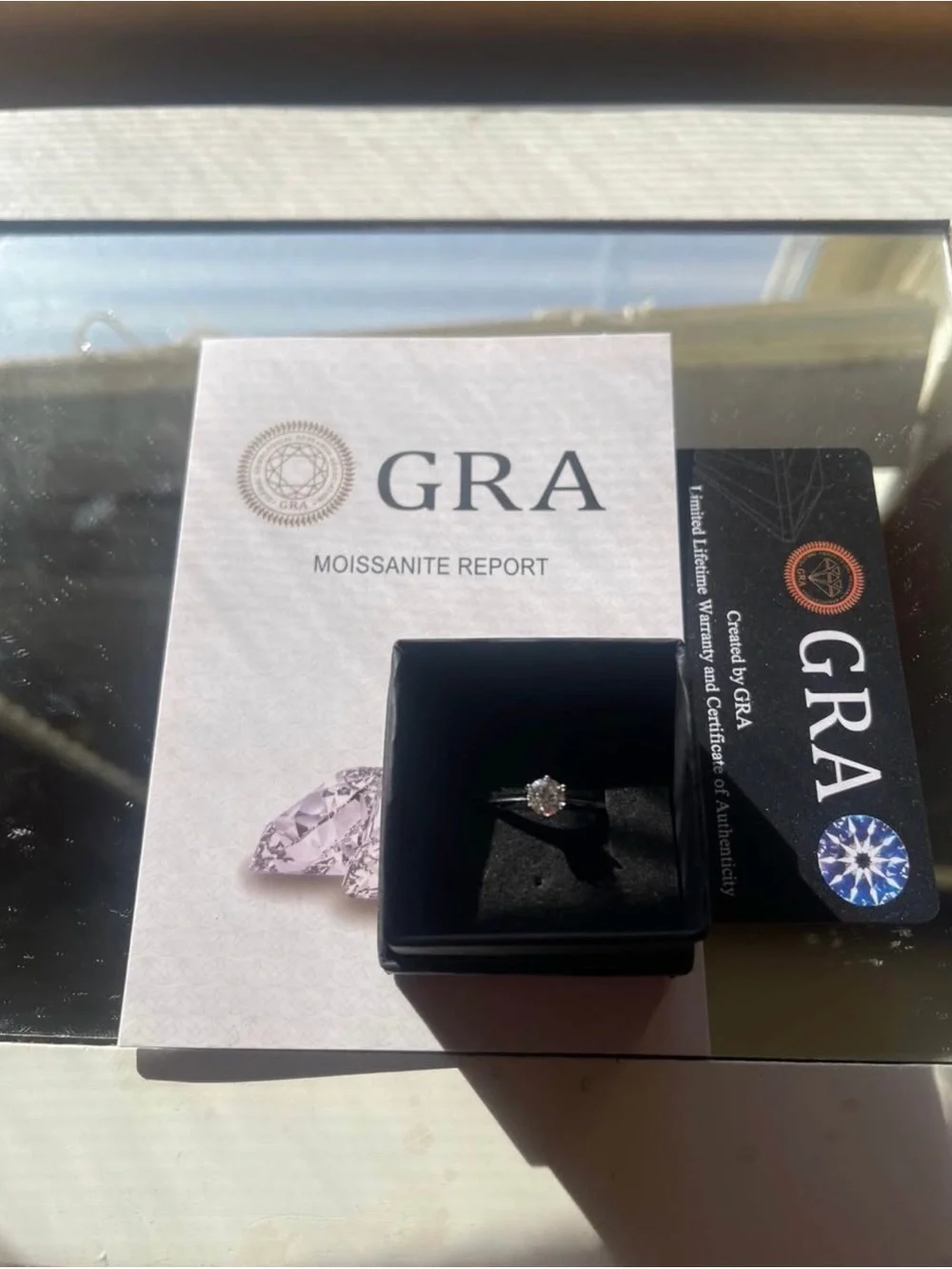 Moissanite Solitaire Ring in Silver - Round Center Stone